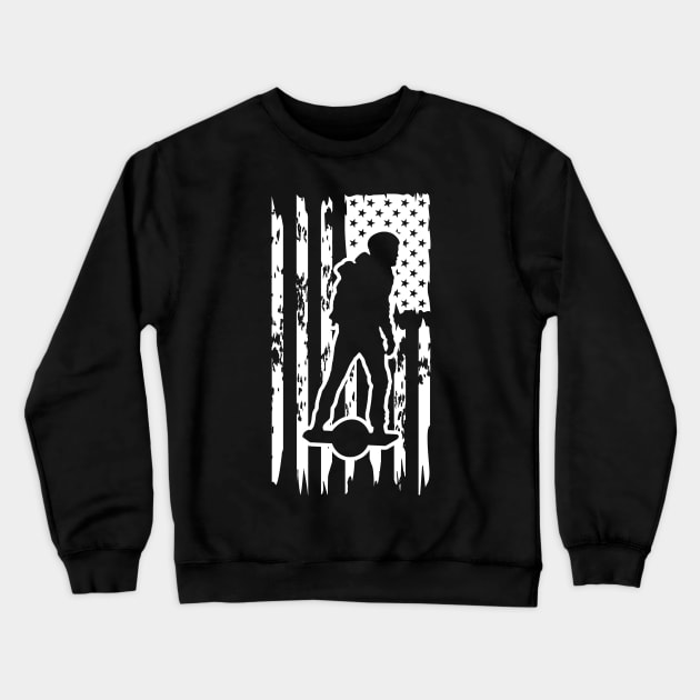 Onewheel Nation American Flag One Wheel Rider Crewneck Sweatshirt by Funky Prints Merch